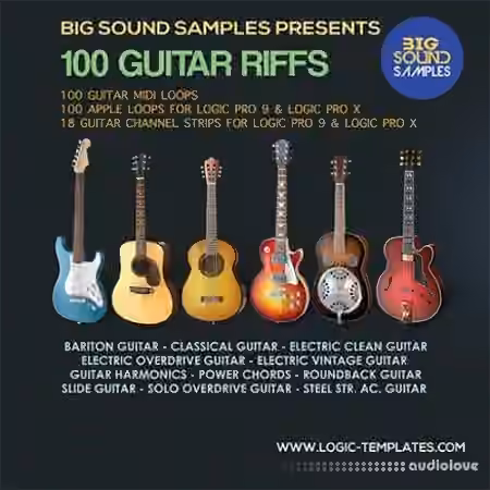 Big Sound Samples 100 Guitar Riffs [AiFF, MiDi]